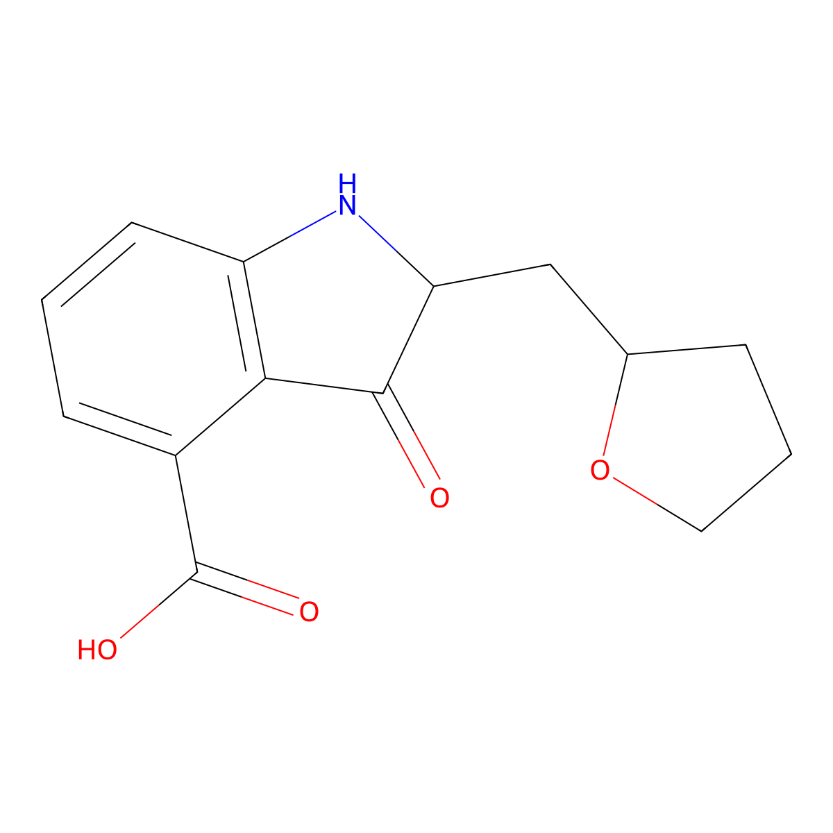 3-Oxo-2-(oxolan-2-ylmethyl)indoline-4-carboxylic acid molecular structure, CAS 728024-54-2