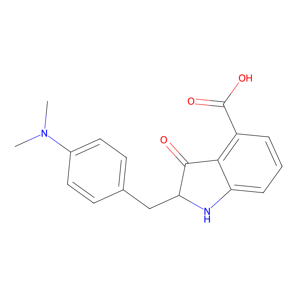 2-{[4-(Dimethylamino)phenyl]methyl}-3-oxoindoline-4-carboxylic acid molecular structure, CAS 728024-55-3
