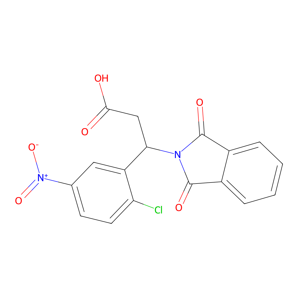 beta-(2-Chloro-5-nitrophenyl)-1,3-dihydro-1,3-dioxo-2H-isoindole-2-propanoic acid molecular structure, CAS 728024-56-4