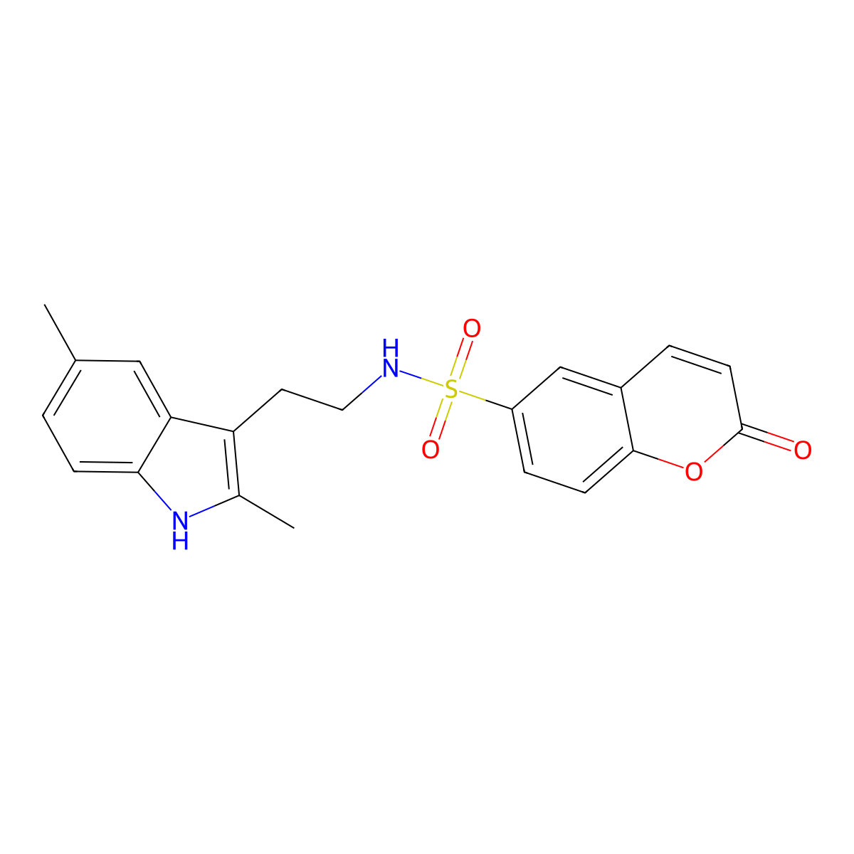 N-[2-(2,5-dimethyl-1H-indol-3-yl)ethyl]-2-oxo-2H-chromene-6-sulfonamide molecular structure, CAS 728024-97-3