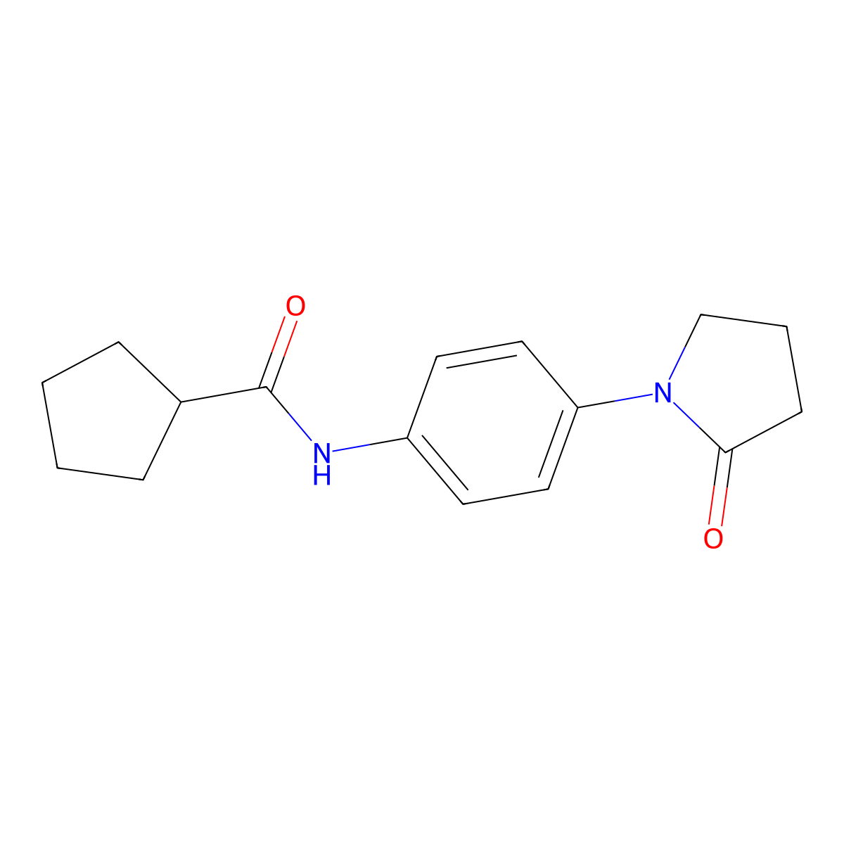 N-[4-(2-oxopyrrolidin-1-yl)phenyl]cyclopentanecarboxamide molecular structure, CAS 728026-04-8