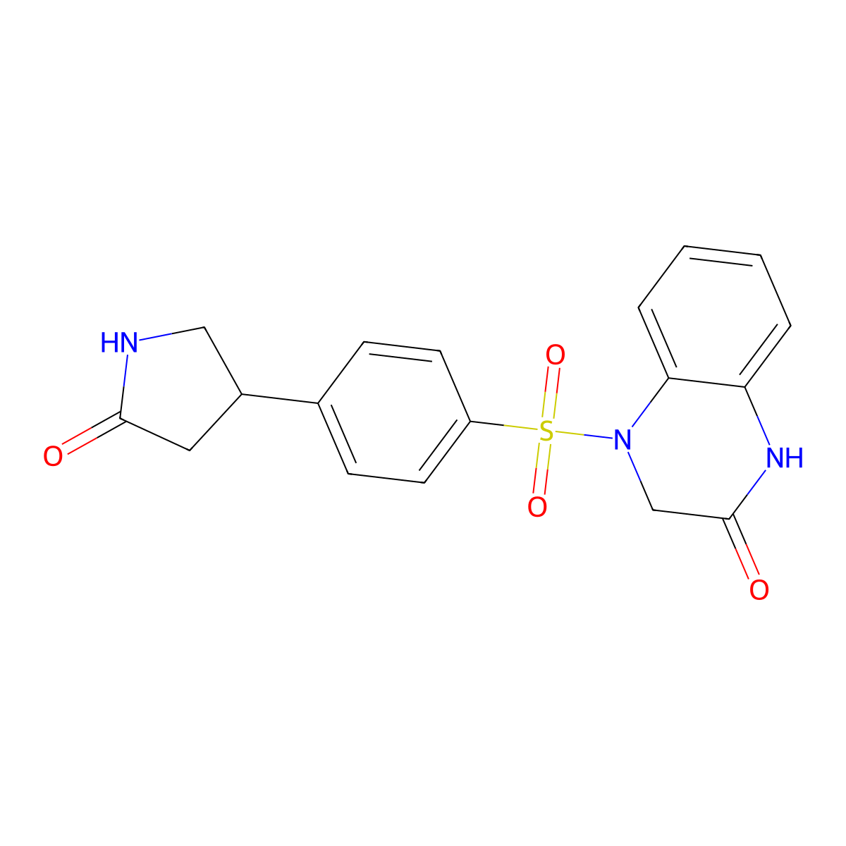 4-{[4-(5-oxopyrrolidin-3-yl)phenyl]sulfonyl}-3,4-dihydroquinoxalin-2(1H)-one molecular structure, CAS 728026-20-8