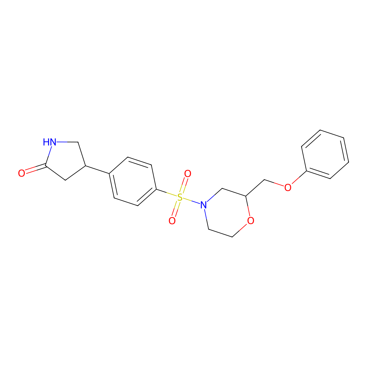 4-(4-{[2-(Phenoxymethyl)morpholin-4-yl]sulfonyl}phenyl)pyrrolidin-2-one molecular structure, CAS 728026-24-2