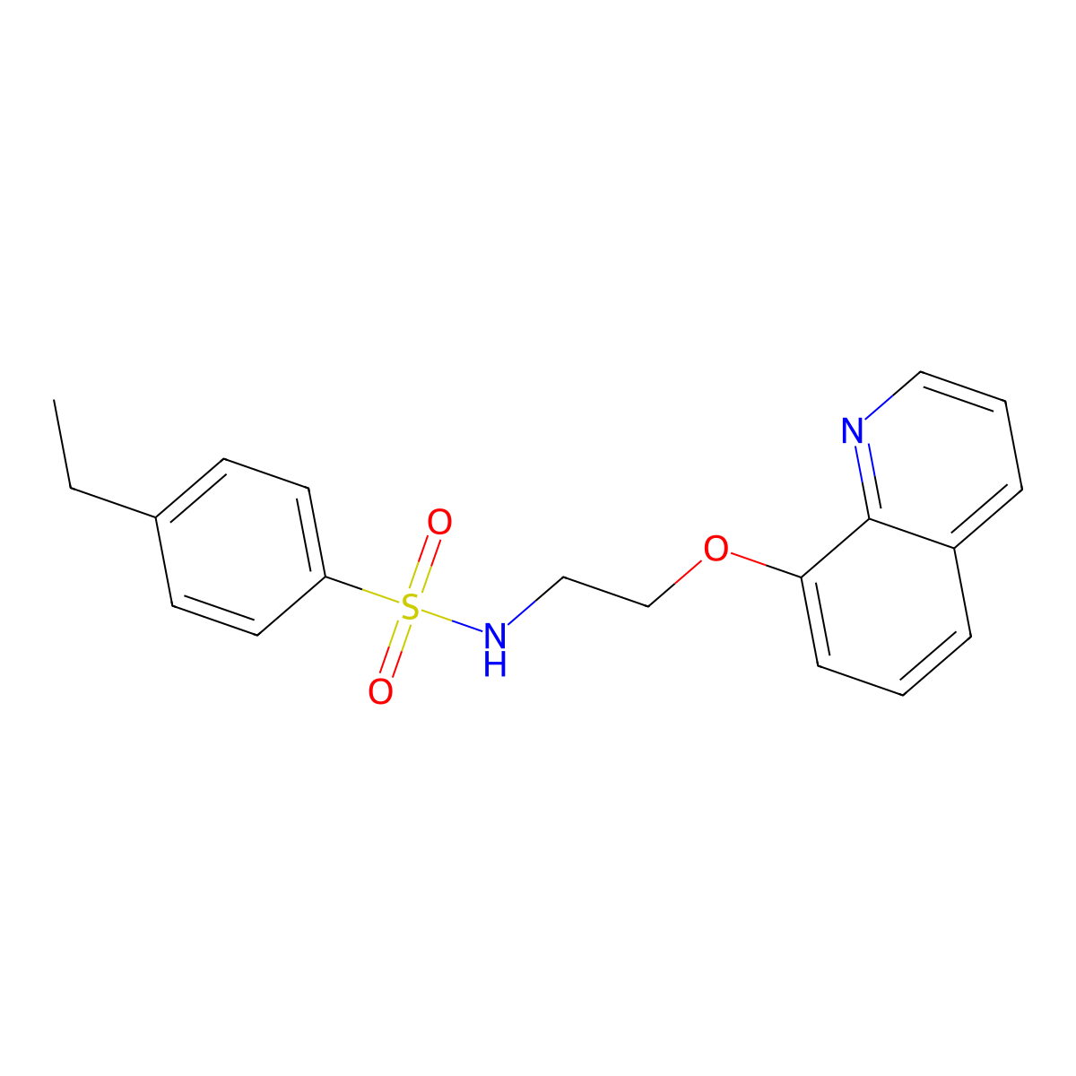 4-ethyl-N-(2-quinolin-8-yloxyethyl)benzenesulfonamide molecular structure, CAS 728026-71-9