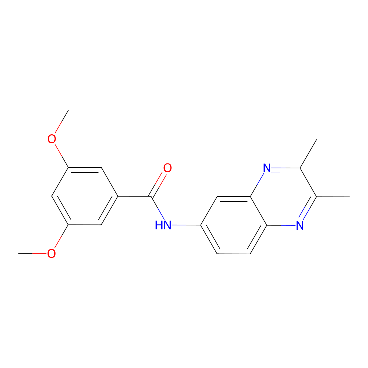N-(2,3-dimethylquinoxalin-6-yl)-3,5-dimethoxybenzamide molecular structure, CAS 728026-88-8