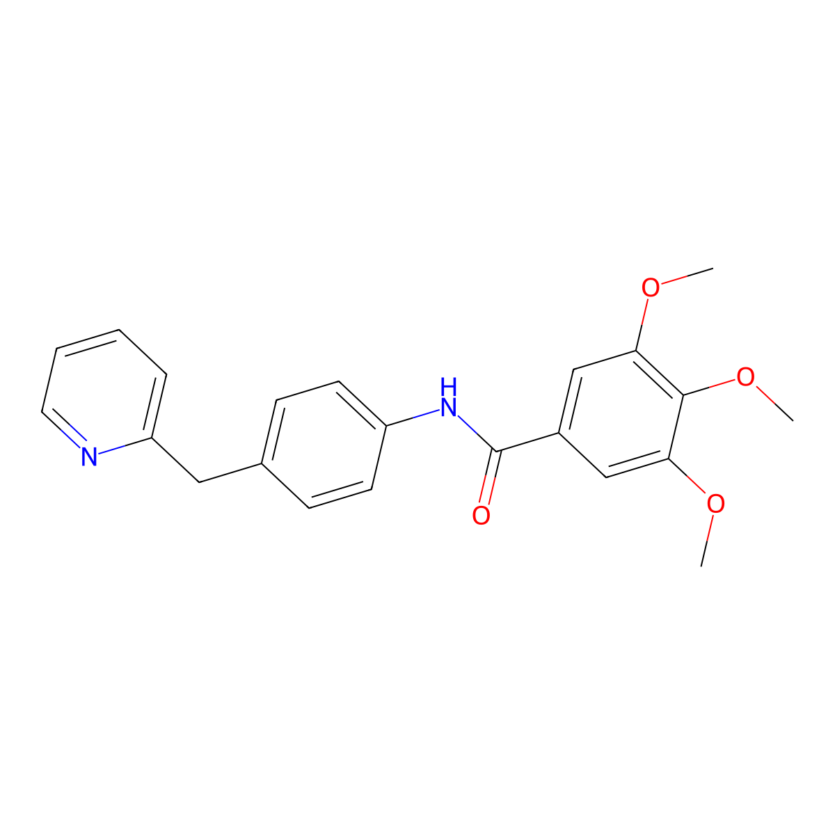 3,4,5-trimethoxy-N-[4-(pyridin-2-ylmethyl)phenyl]benzamide molecular structure, CAS 728026-95-7