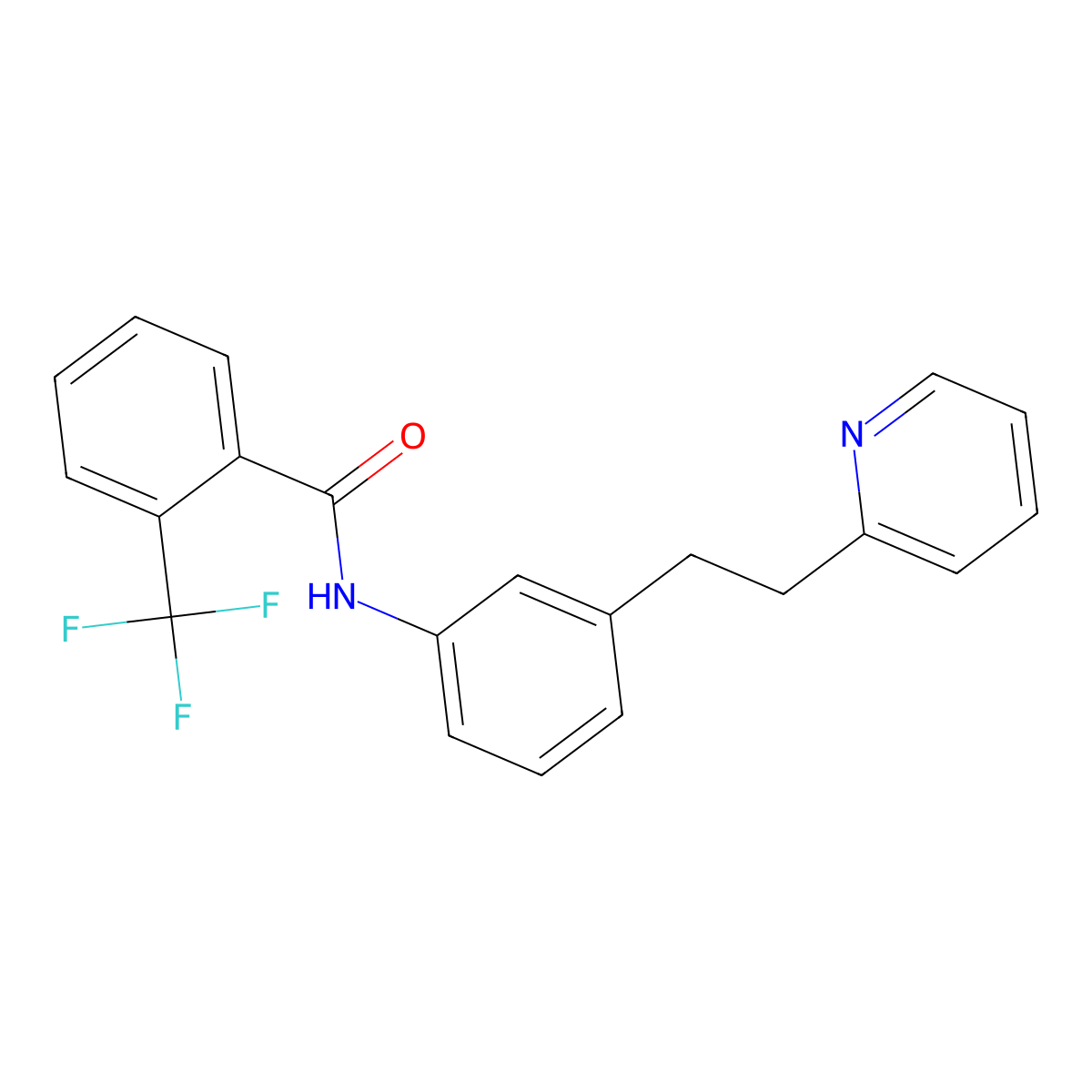 N-[3-(2-pyridin-2-ylethyl)phenyl]-2-(trifluoromethyl)benzamide molecular structure, CAS 728026-96-8