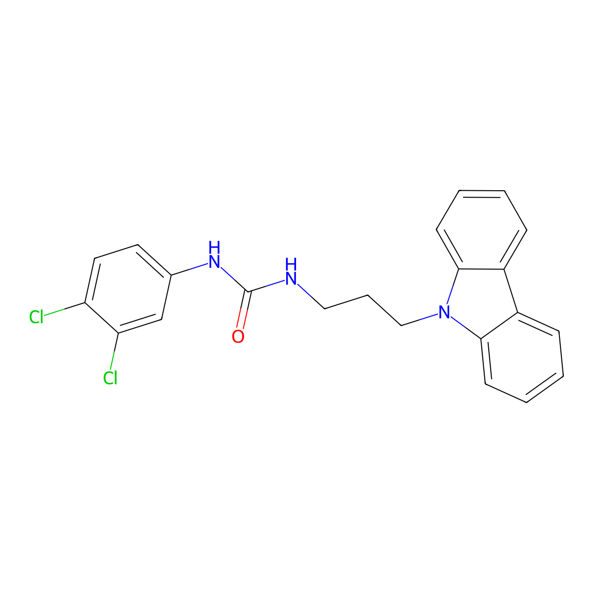 1-(3-Carbazol-9-ylpropyl)-3-(3,4-dichlorophenyl)urea molecular structure, CAS 728027-03-0
