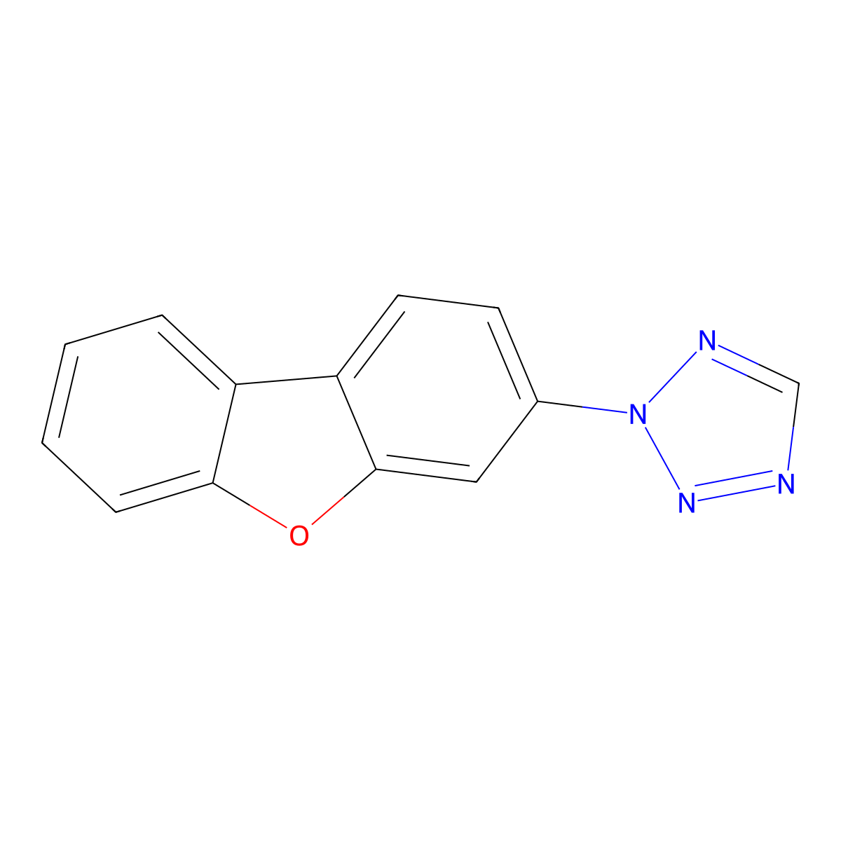 2-Dibenzofuran-3-yltetrazole molecular structure, CAS 728027-19-8