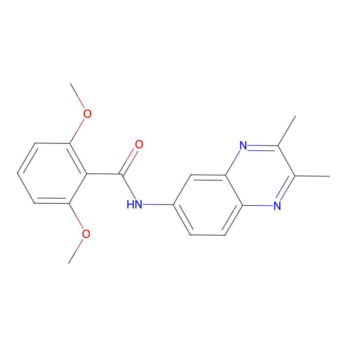 N-(2,3-dimethylquinoxalin-6-yl)-2,6-dimethoxybenzamide molecular structure, CAS 728027-28-9