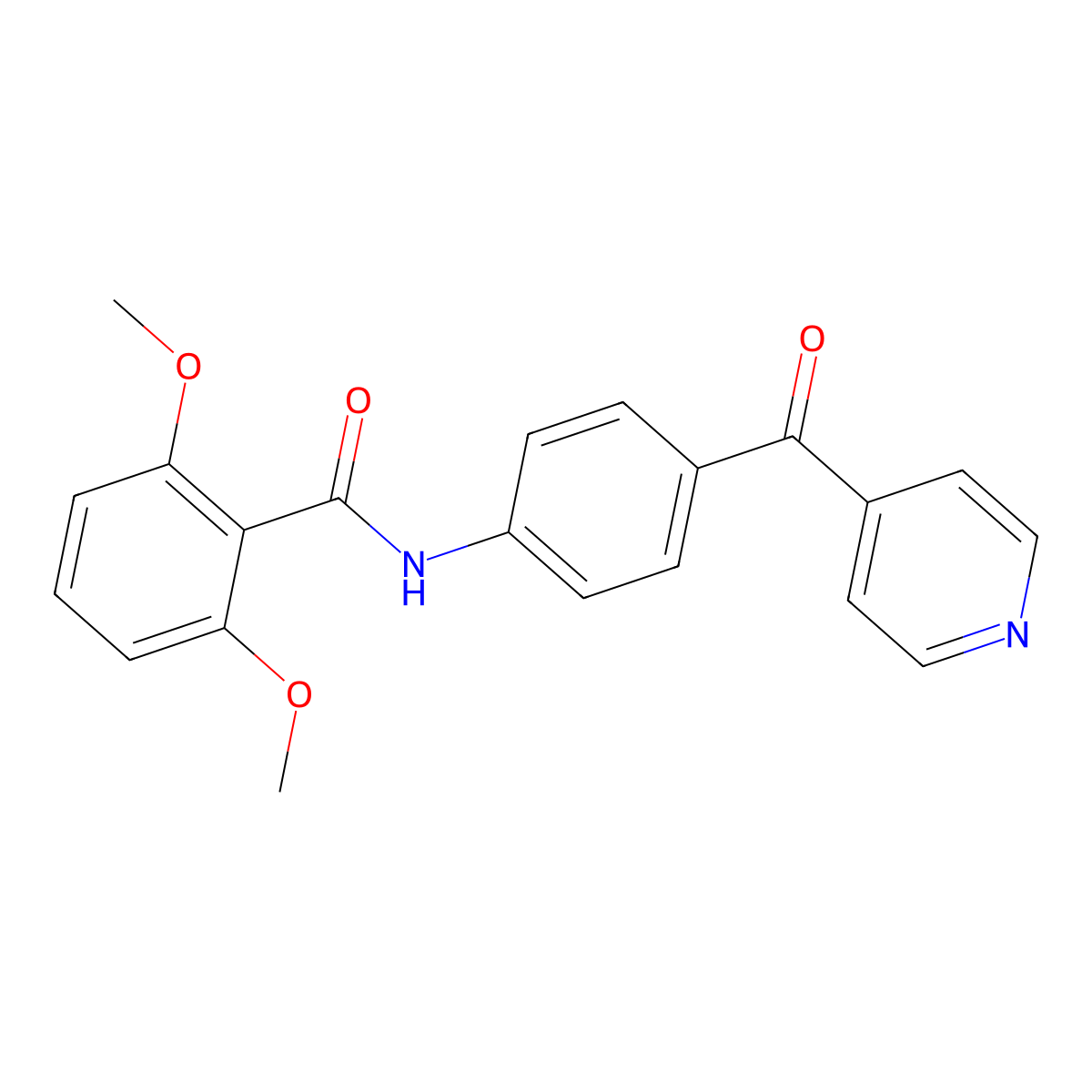 2,6-dimethoxy-N-[4-(pyridine-4-carbonyl)phenyl]benzamide molecular structure, CAS 728027-29-0