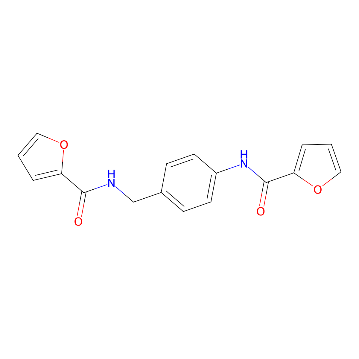 N-{4-[(furan-2-ylcarbonyl)amino]benzyl}furan-2-carboxamide molecular structure, CAS 728027-34-7