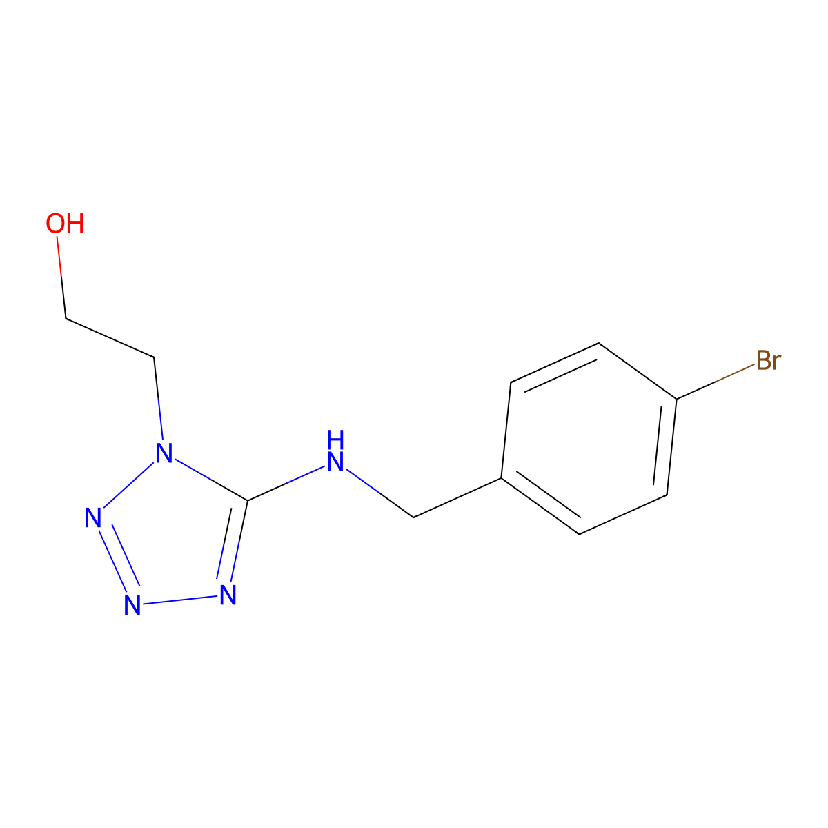 2-[5-[(4-Bromophenyl)methylamino]tetrazol-1-yl]ethanol molecular structure, CAS 728027-76-7
