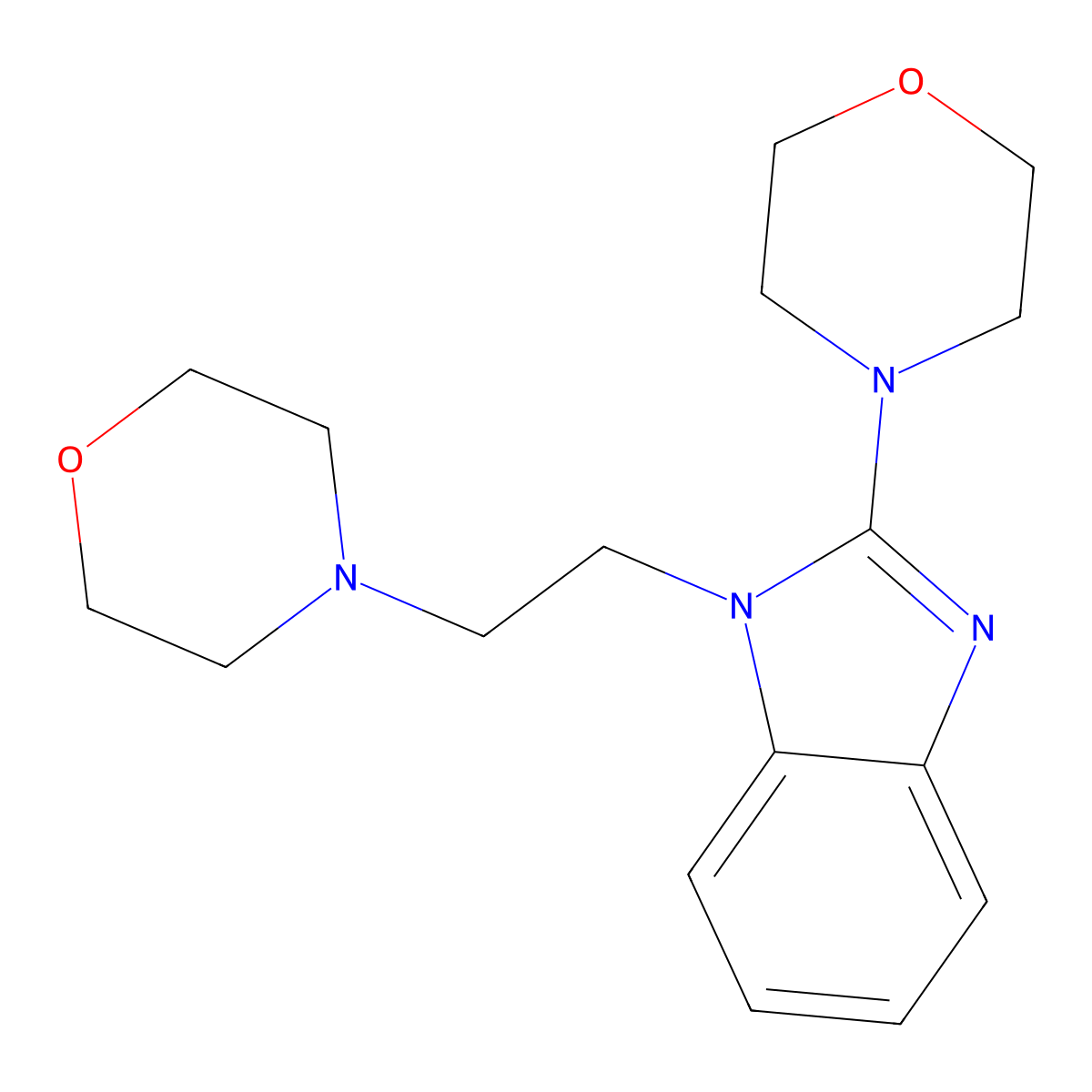 4-[2-(2-Morpholin-4-ylbenzimidazol-1-yl)ethyl]morpholine molecular structure, CAS 728027-77-8
