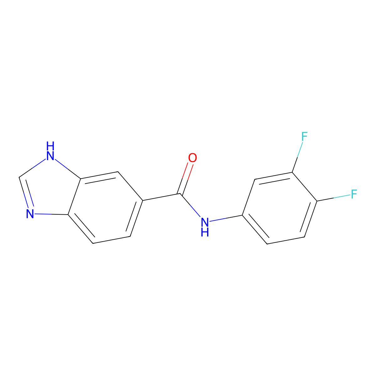 N-(3,4-difluorophenyl)-1H-benzimidazole-6-carboxamide molecular structure, CAS 728028-81-7