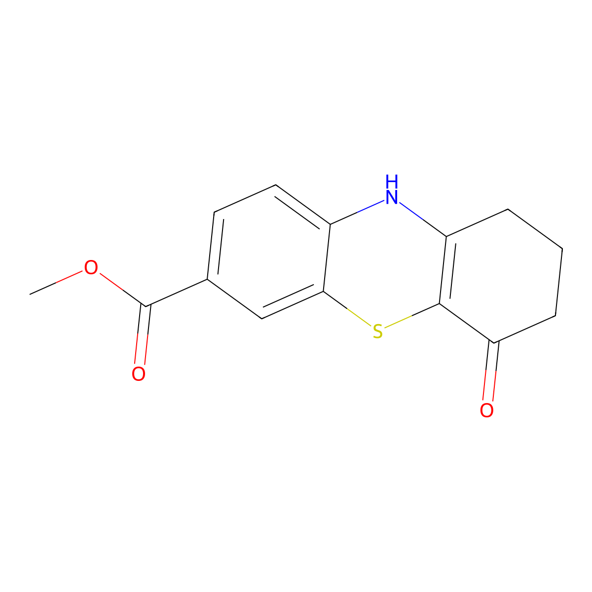 methyl 4-oxo-2,3,4,10-tetrahydro-1H-phenothiazine-7-carboxylate molecular structure, CAS 728028-83-9
