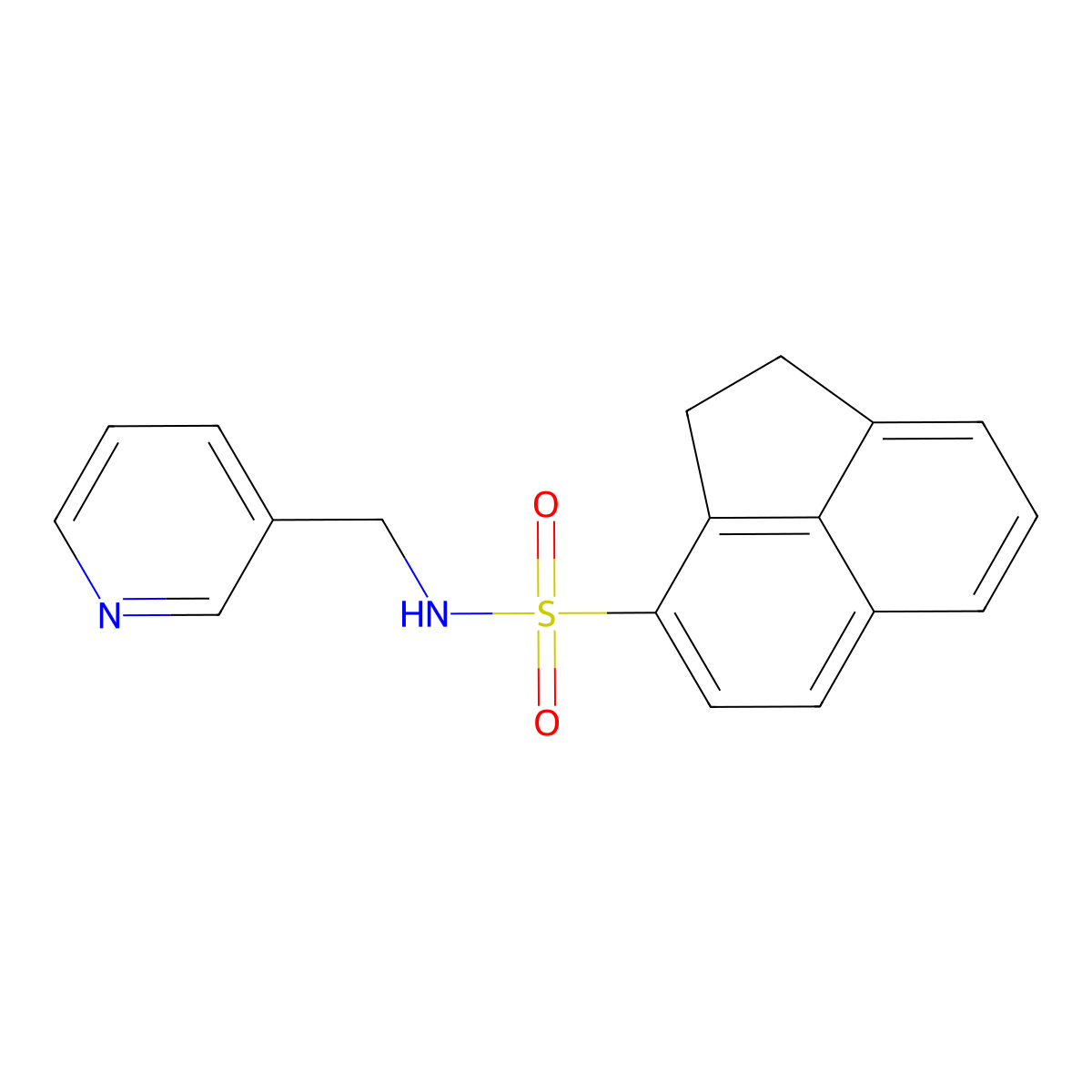 N-(pyridin-3-ylmethyl)-1,2-dihydroacenaphthylene-3-sulfonamide molecular structure, CAS 728029-07-0