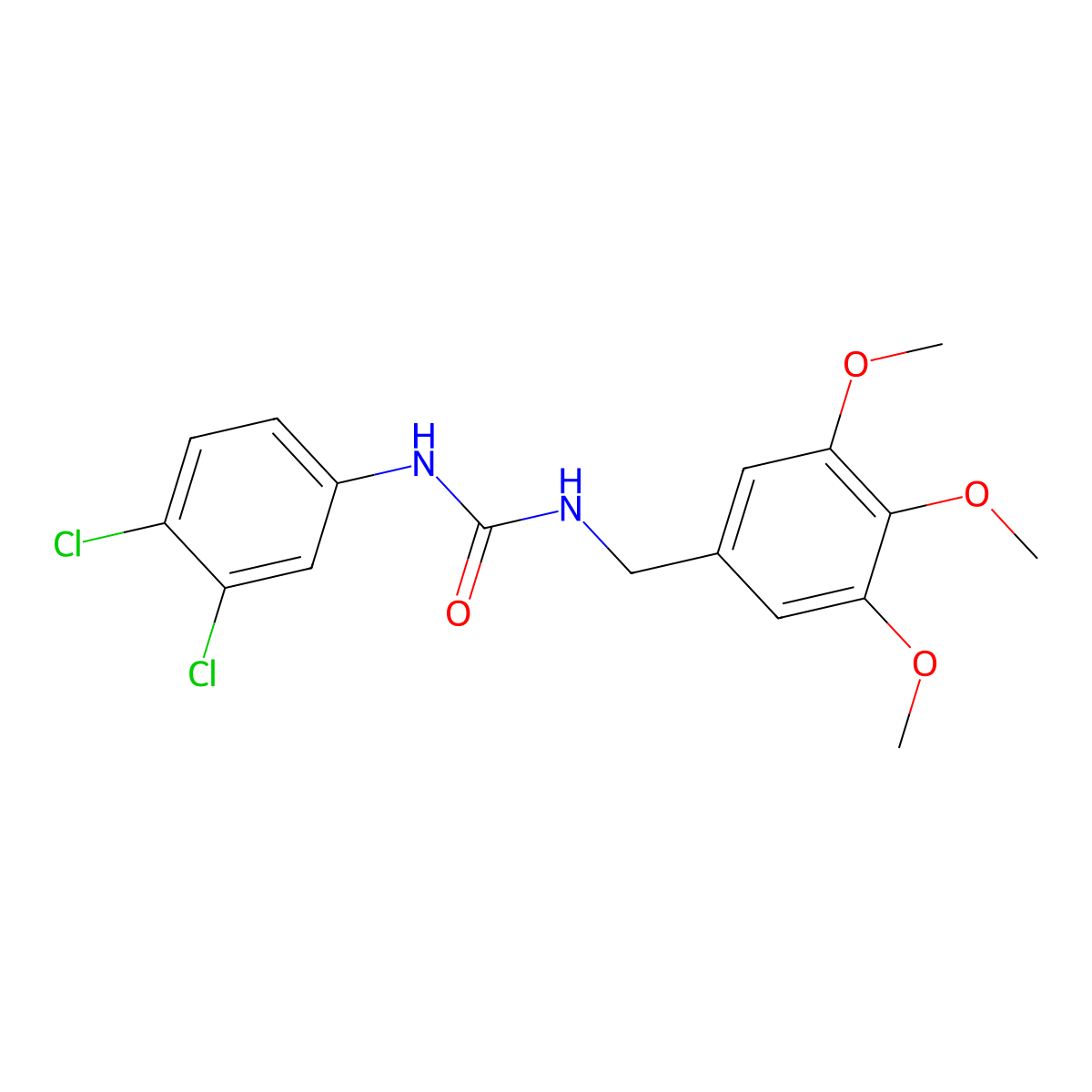 1-(3,4-Dichlorophenyl)-3-[(3,4,5-trimethoxyphenyl)methyl]urea molecular structure, CAS 728029-36-5