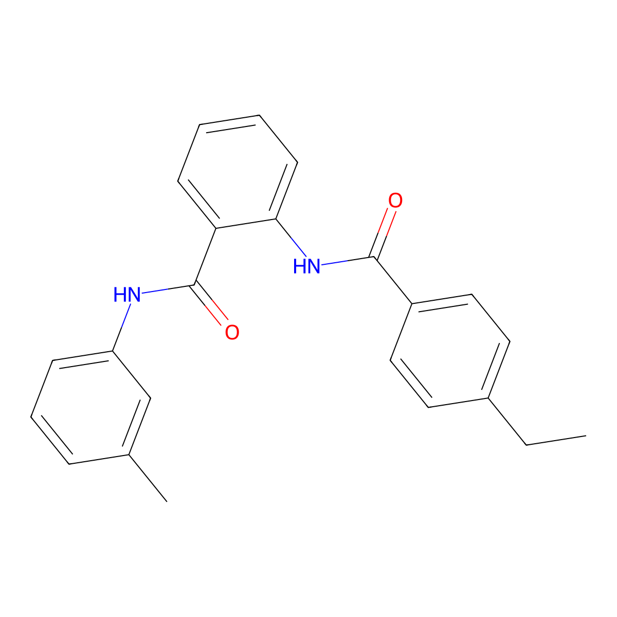 2-[(4-ethylbenzoyl)amino]-N-(3-methylphenyl)benzamide molecular structure, CAS 728029-46-7