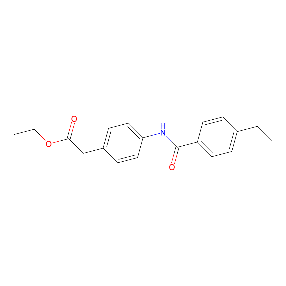Ethyl 2-{4-[(4-ethylbenzoyl)amino]phenyl}acetate molecular structure, CAS 728029-49-0