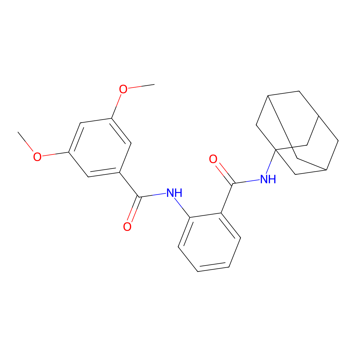 N-[2-(1-adamantylcarbamoyl)phenyl]-3,5-dimethoxybenzamide molecular structure, CAS 728029-56-9
