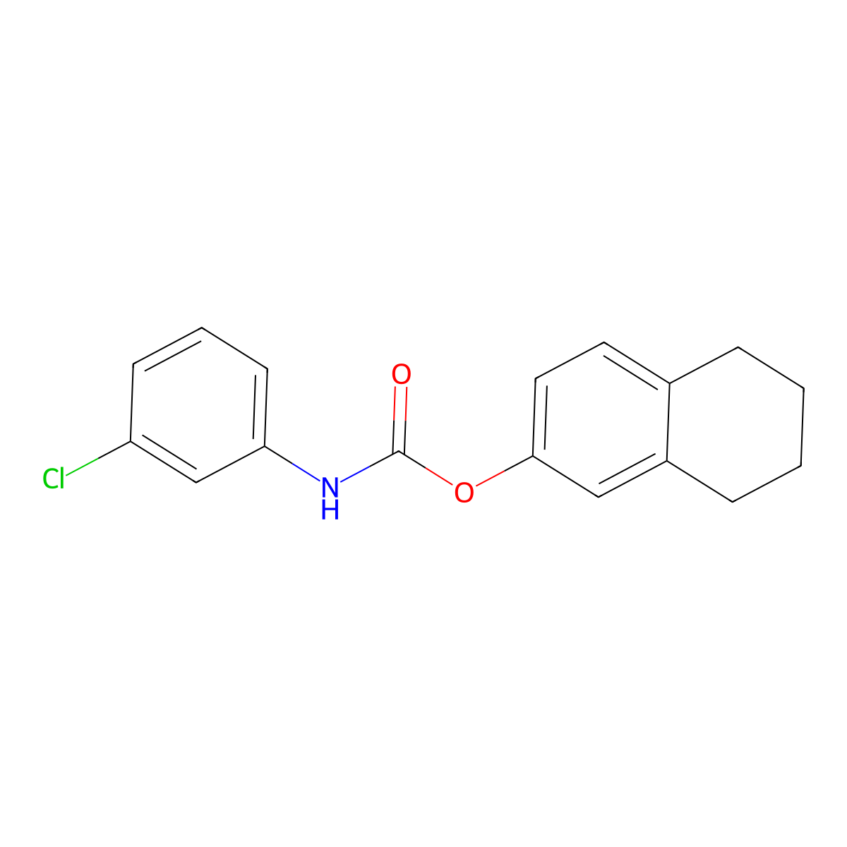 5,6,7,8-Tetrahydronaphthalen-2-yl (3-chlorophenyl)carbamate molecular structure, CAS 728029-70-7
