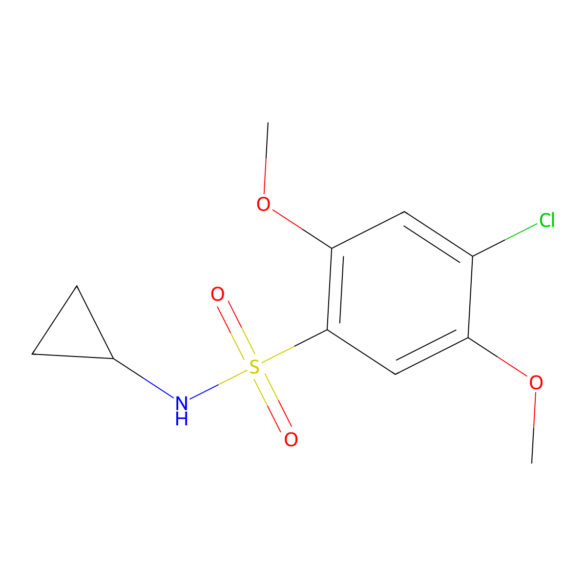 4-chloro-N-cyclopropyl-2,5-dimethoxybenzenesulfonamide molecular structure, CAS 728029-77-4