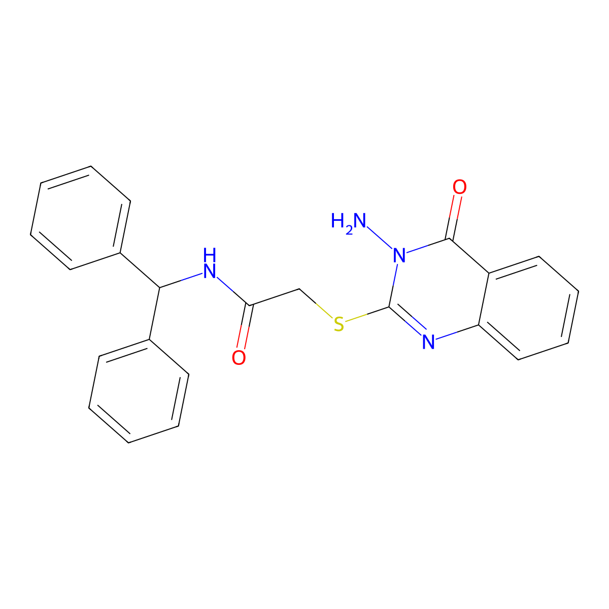 2-(3-amino-4-oxoquinazolin-2-yl)sulfanyl-N-benzhydrylacetamide molecular structure, CAS 728029-98-9