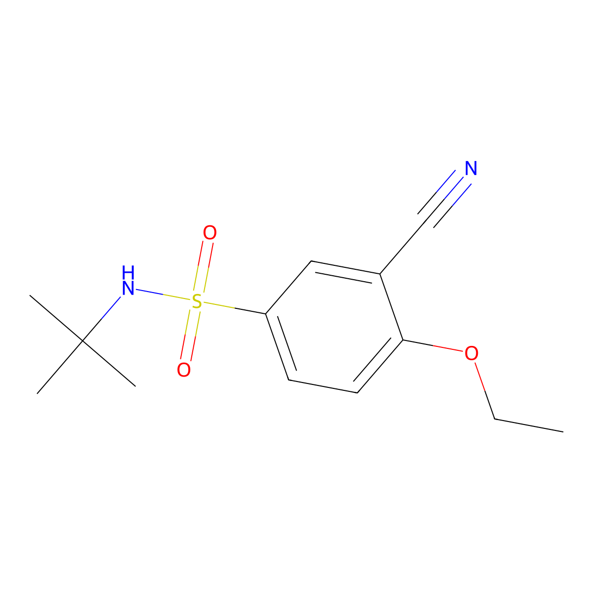 N-tert-butyl-3-cyano-4-ethoxybenzenesulfonamide molecular structure, CAS 728030-19-1