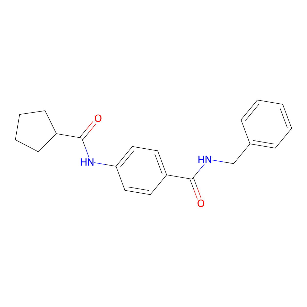 N-benzyl-4-(cyclopentanecarbonylamino)benzamide molecular structure, CAS 728030-24-8