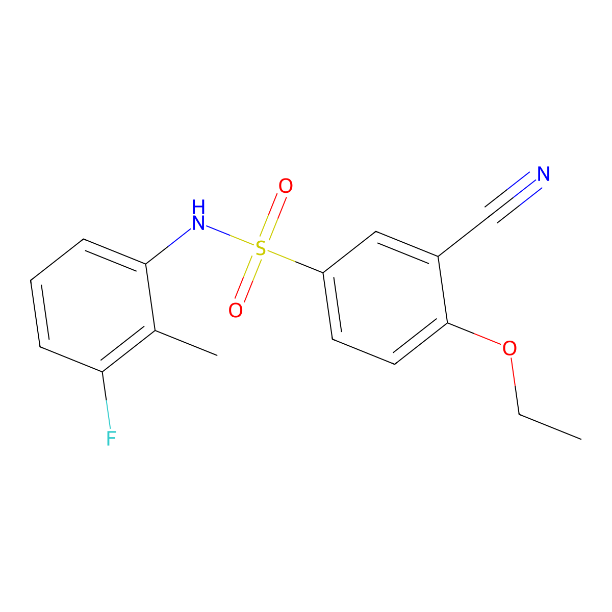 3-cyano-4-ethoxy-N-(3-fluoro-2-methylphenyl)benzenesulfonamide molecular structure, CAS 728030-26-0