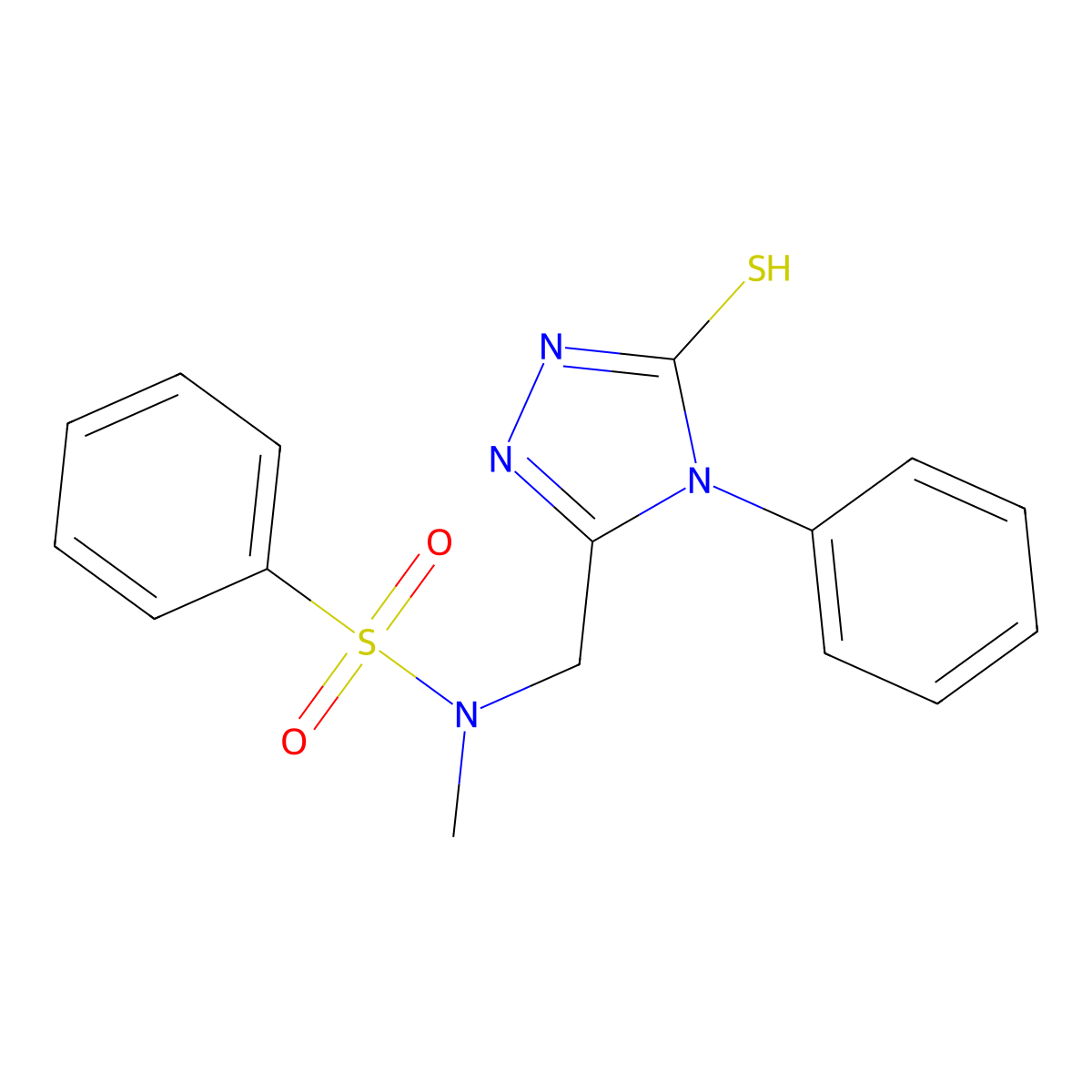 N-[(5-mercapto-4-phenyl-4H-1,2,4-triazol-3-yl)methyl]-N-methylbenzenesulfonamide molecular structure, CAS 728030-27-1