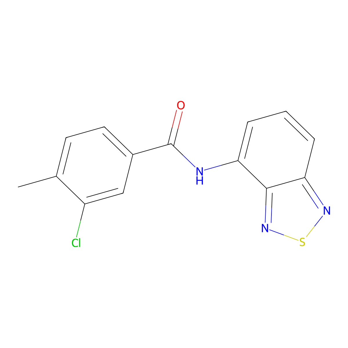 N-(2,1,3-benzothiadiazol-4-yl)-3-chloro-4-methylbenzamide molecular structure, CAS 728030-72-6