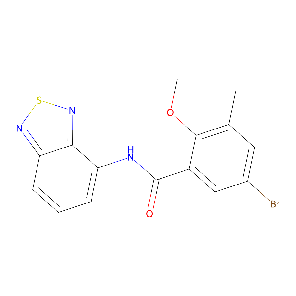 N-(2,1,3-benzothiadiazol-4-yl)-5-bromo-2-methoxy-3-methylbenzamide molecular structure, CAS 728030-75-9