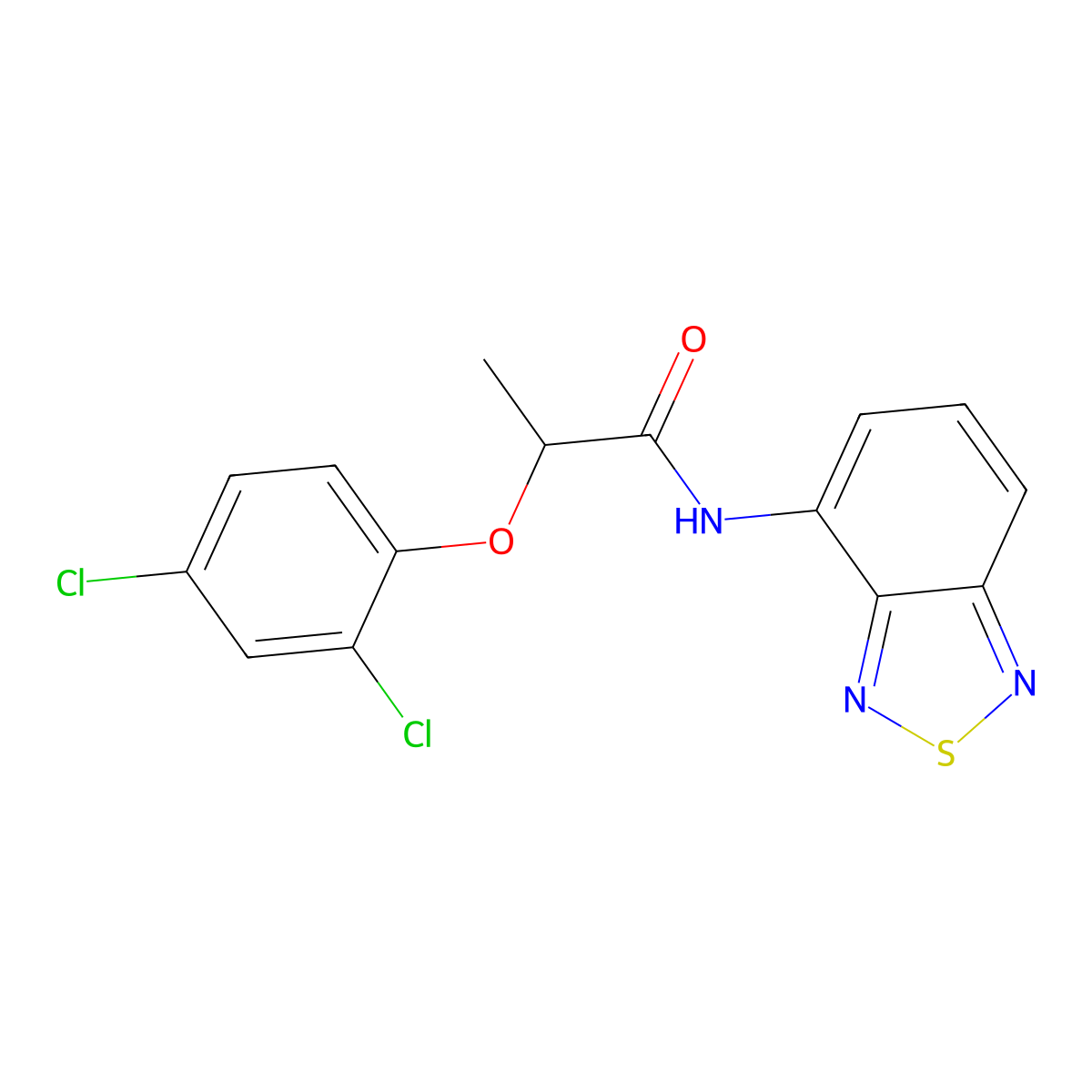 N-(2,1,3-benzothiadiazol-4-yl)-2-(2,4-dichlorophenoxy)propanamide molecular structure, CAS 728030-78-2
