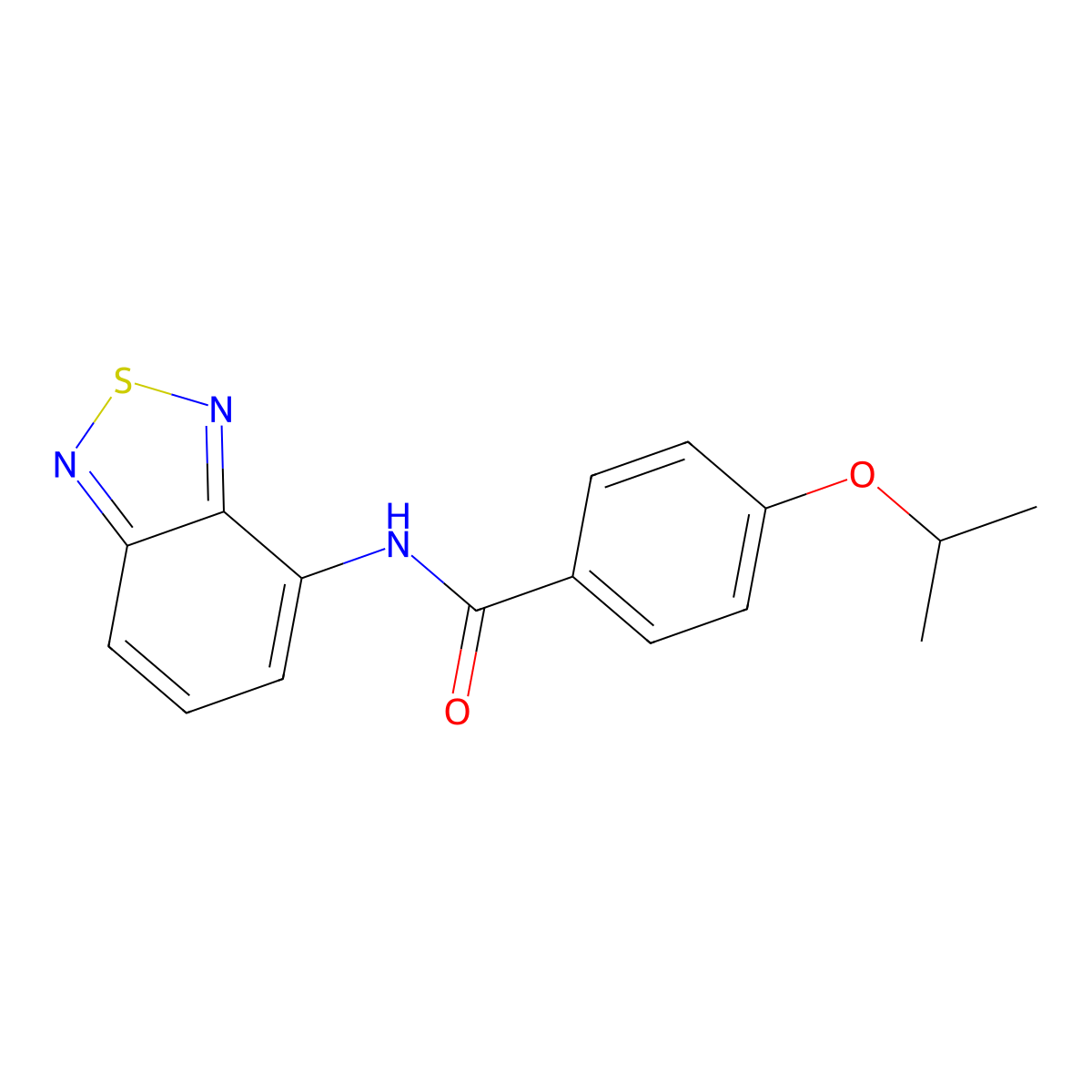 Benzamide, N-(2,1,3-benzothiadiazol-4-yl)-4-(1-methylethoxy)- molecular structure, CAS 728030-80-6