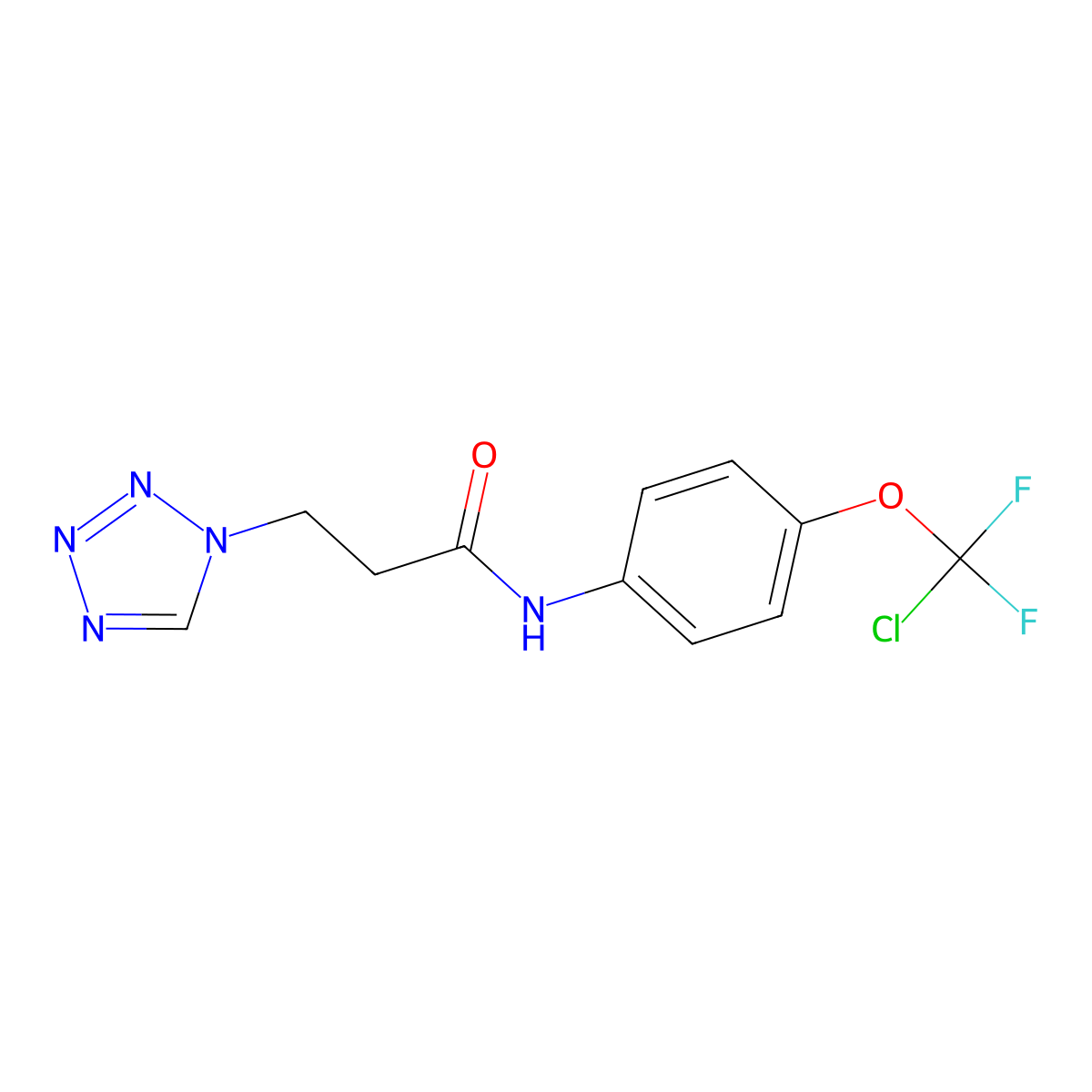 N-[4-[chloro(difluoro)methoxy]phenyl]-3-(tetrazol-1-yl)propanamide molecular structure, CAS 728030-91-9