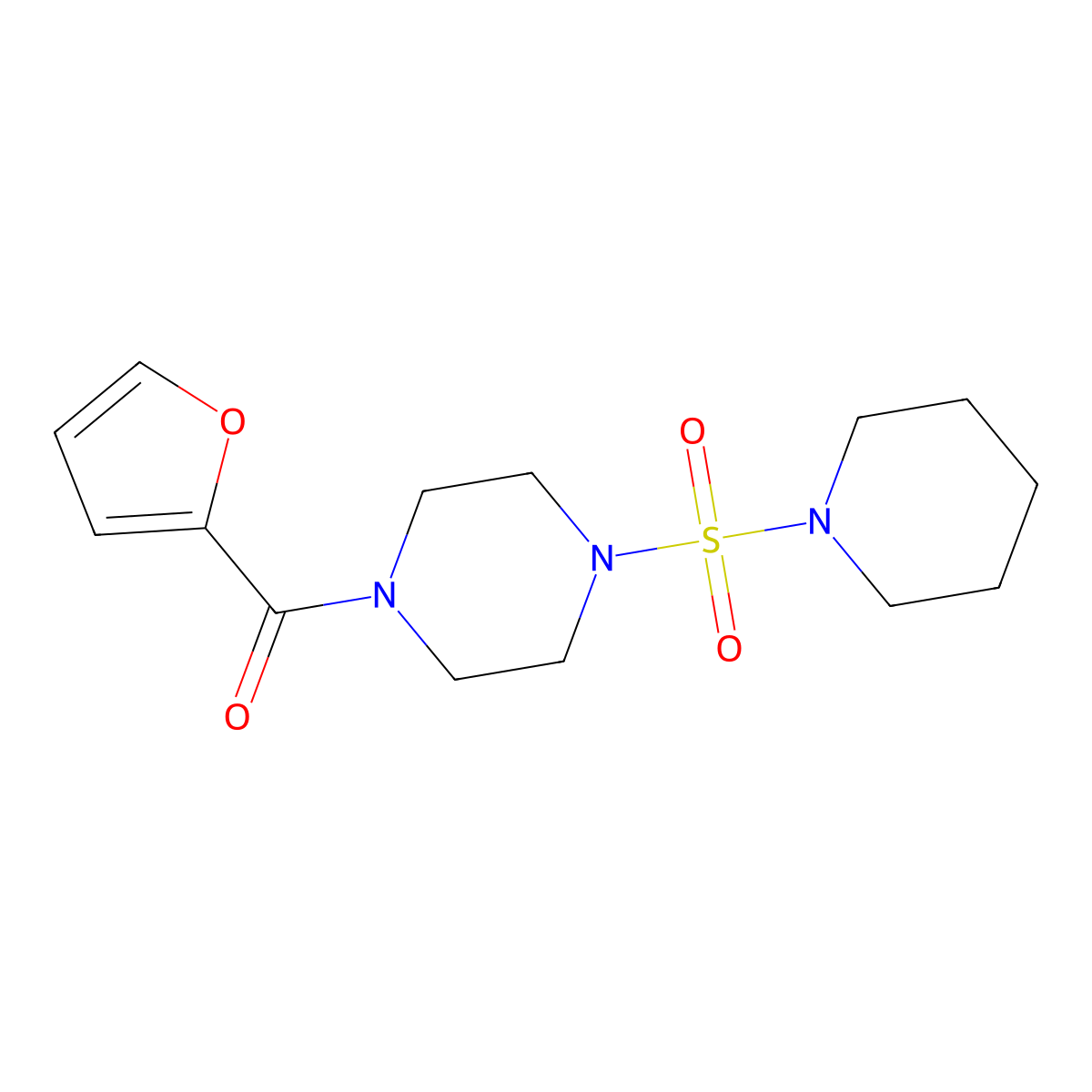 2-Furyl 4-(piperidylsulfonyl)piperazinyl ketone molecular structure, CAS 728031-40-1