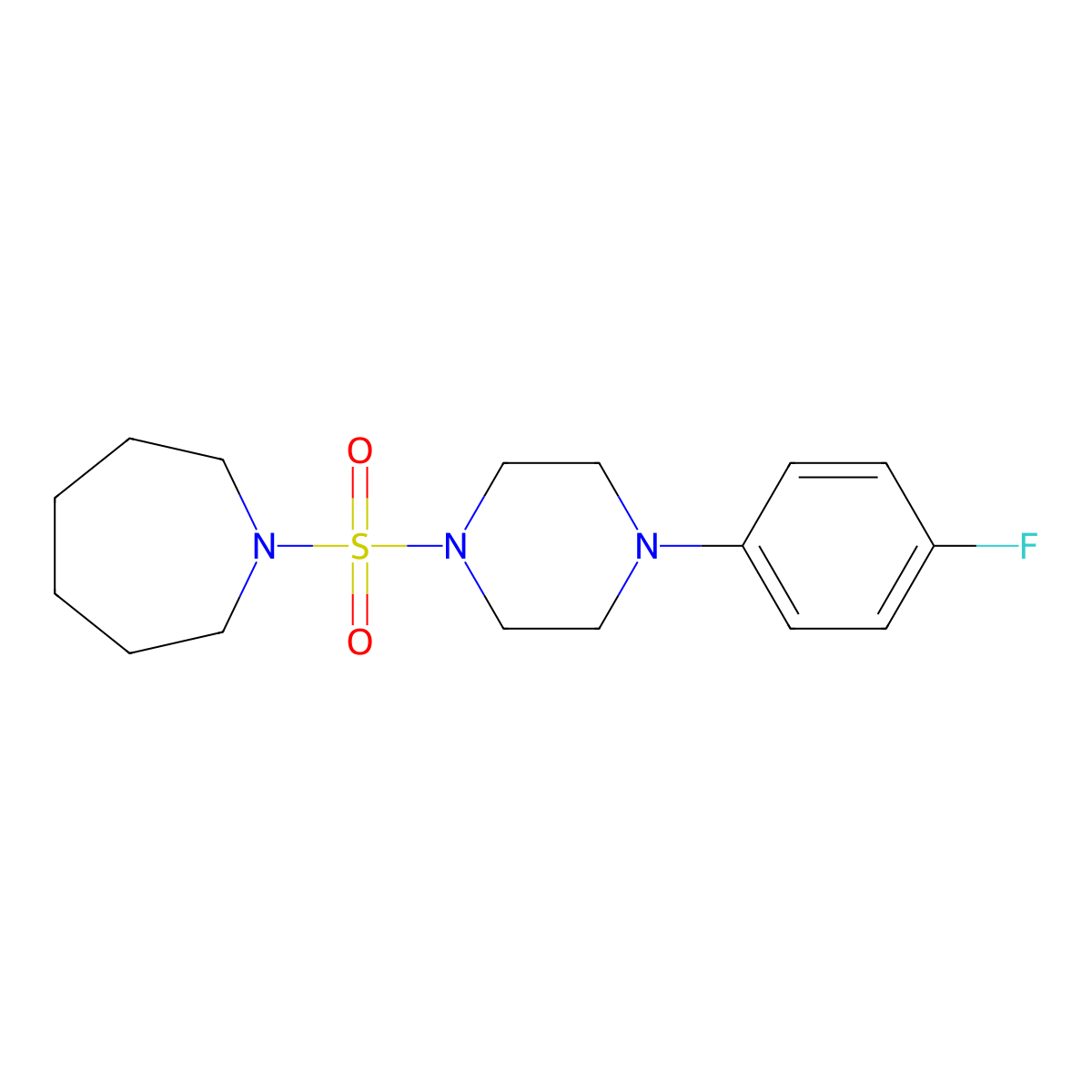 1-[4-(4-Fluorophenyl)piperazin-1-yl]sulfonylazepane molecular structure, CAS 728031-43-4