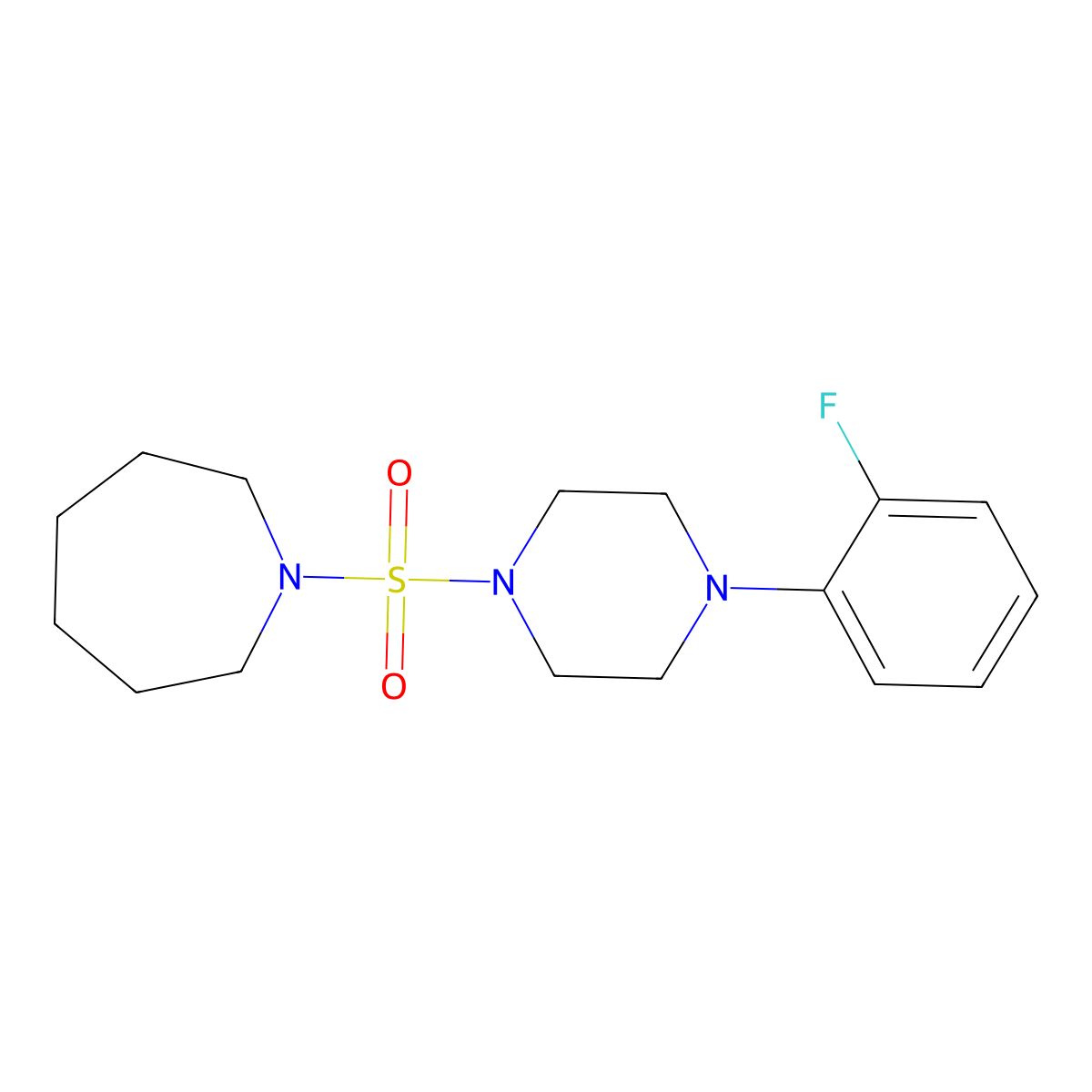 1-((4-(2-Fluorophenyl)piperazin-1-yl)sulfonyl)azepane molecular structure, CAS 728031-44-5