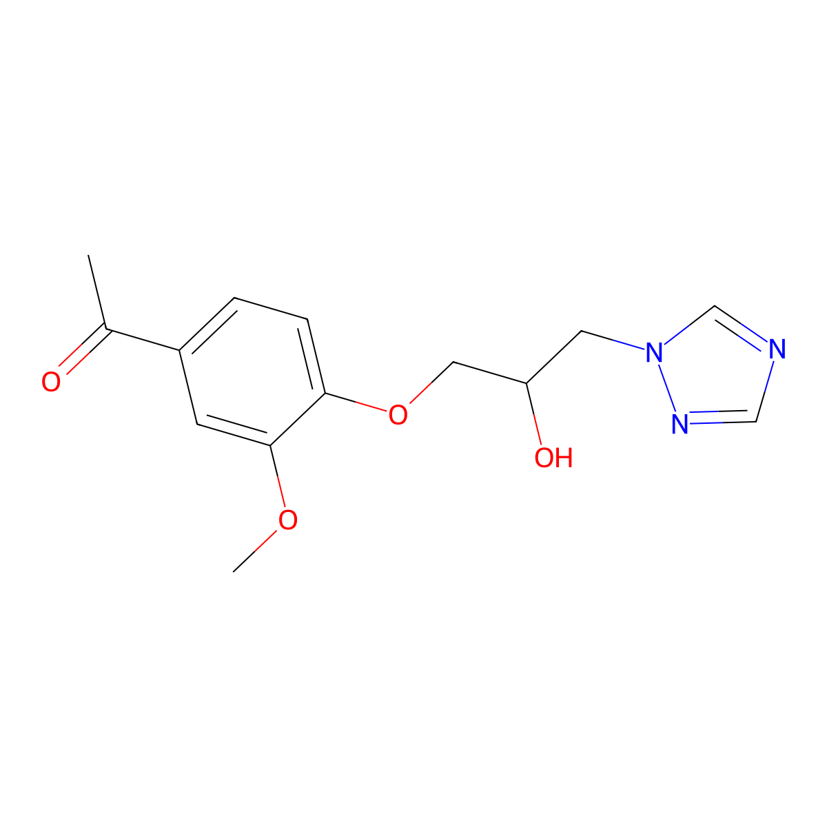 1-[4-[2-Hydroxy-3-(1,2,4-triazol-1-yl)propoxy]-3-methoxyphenyl]ethanone molecular structure, CAS 728031-49-0