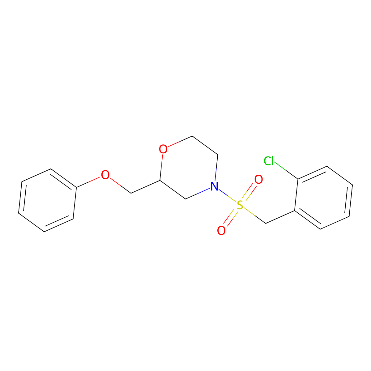 4-[(2-Chlorobenzyl)sulfonyl]-2-(phenoxymethyl)morpholine molecular structure, CAS 728031-71-8