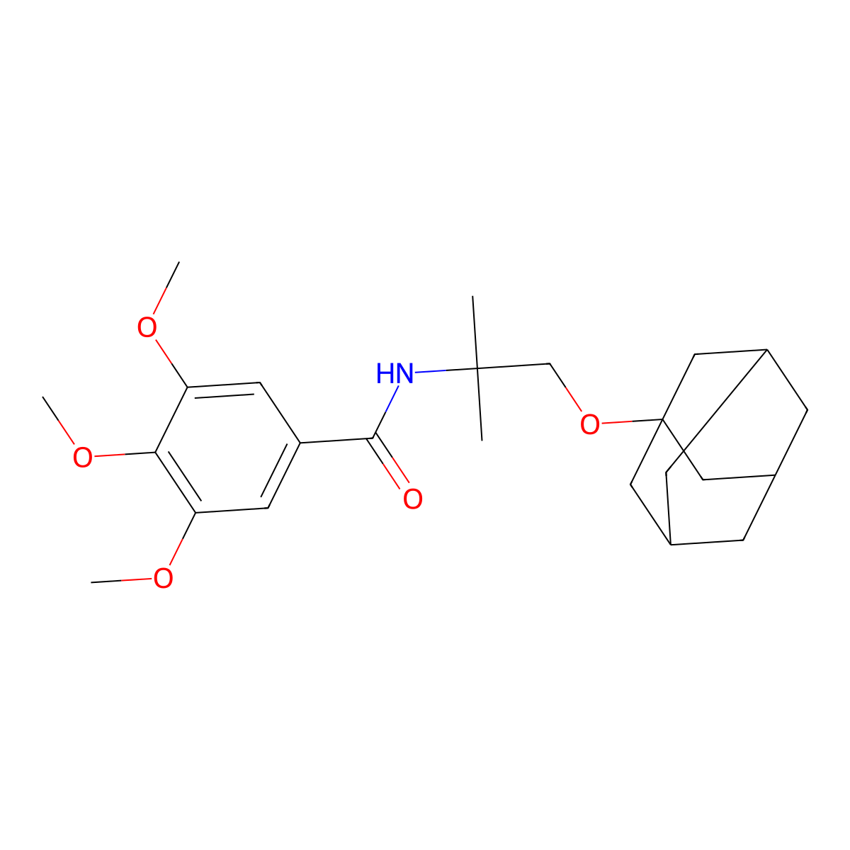 N-[1-(1-adamantyloxy)-2-methylpropan-2-yl]-3,4,5-trimethoxybenzamide molecular structure, CAS 728031-76-3