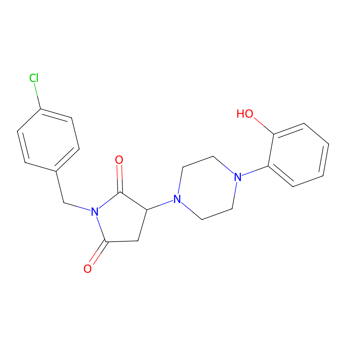 1-[(4-Chlorophenyl)methyl]-3-[4-(2-hydroxyphenyl)piperazin-1-yl]pyrrolidine-2,5-dione molecular structure, CAS 728032-46-0