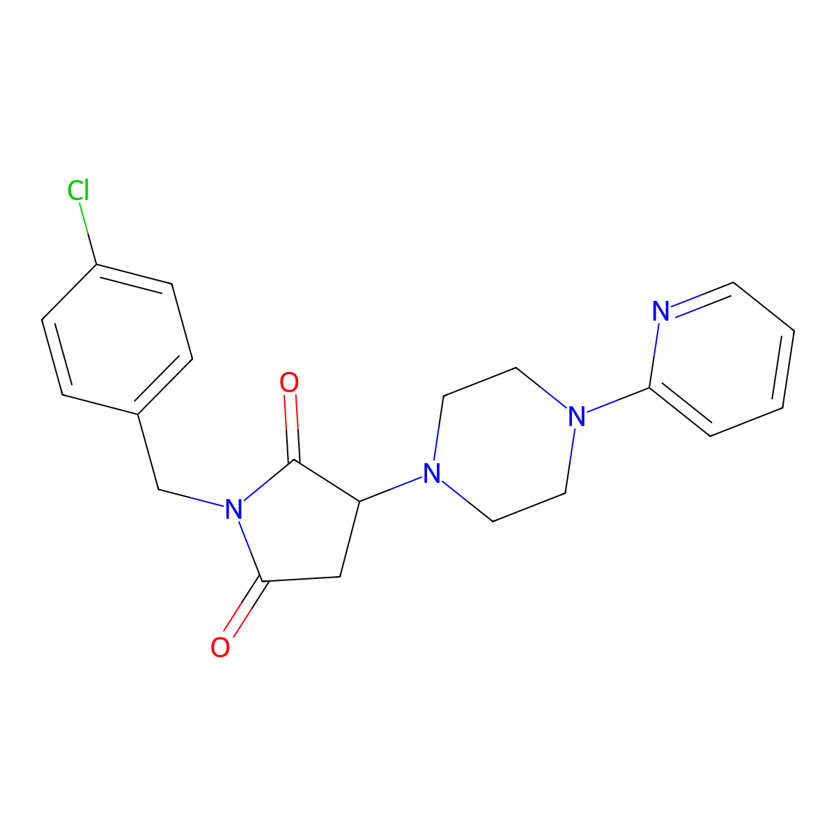 1-(4-Chlorobenzyl)-3-[4-(pyridin-2-yl)piperazin-1-yl]pyrrolidine-2,5-dione molecular structure, CAS 728032-48-2