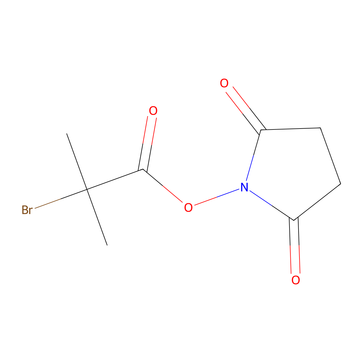 2,5-Dioxopyrrolidin-1-YL 2-bromo-2-methylpropanoate molecular structure, CAS 728034-24-0