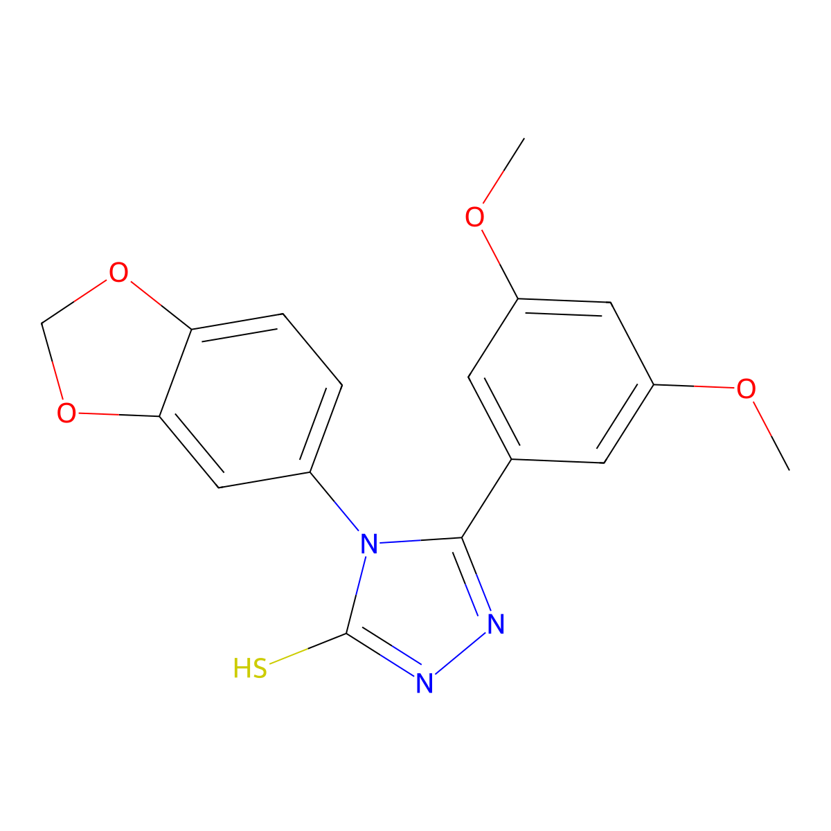 4-(1,3-benzodioxol-5-yl)-3-(3,5-dimethoxyphenyl)-1H-1,2,4-triazole-5-thione molecular structure, CAS 728035-13-0