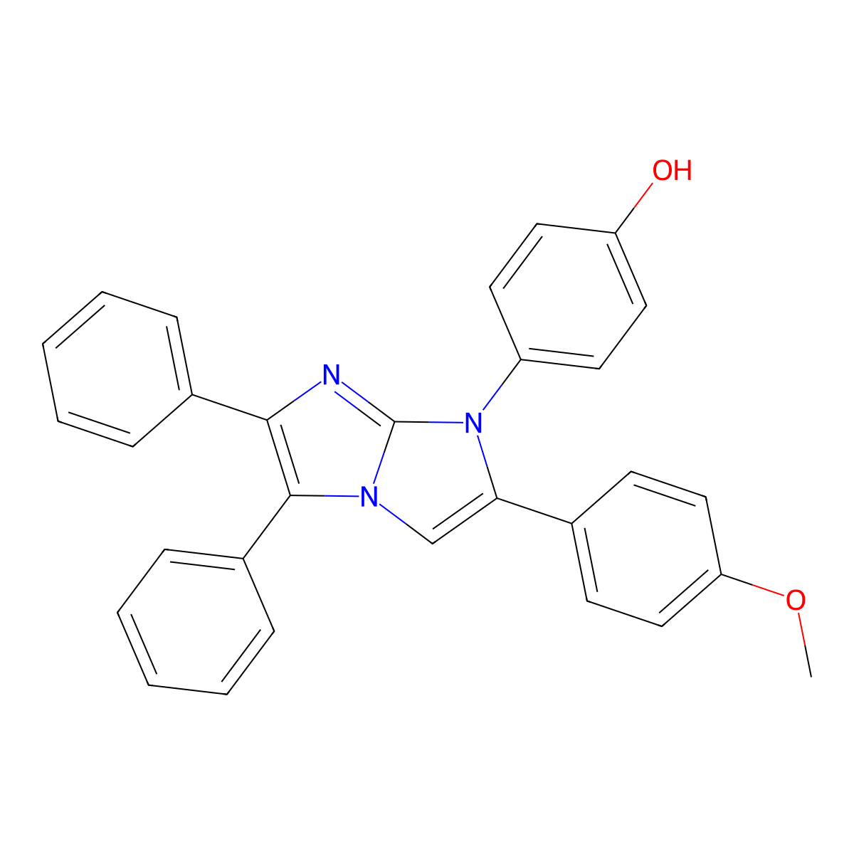 4-[2-(4-Methoxyphenyl)-5,6-diphenylimidazo[1,2-a]imidazol-1-yl]phenol molecular structure, CAS 728035-64-1