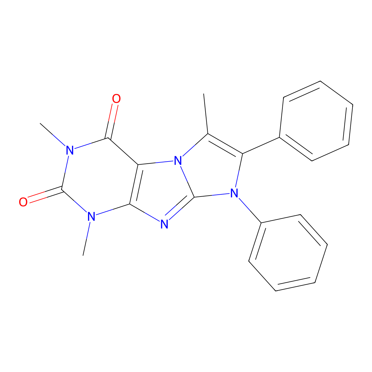 2,4,8-Trimethyl-6,7-diphenylpurino[7,8-a]imidazole-1,3-dione molecular structure, CAS 728035-76-5
