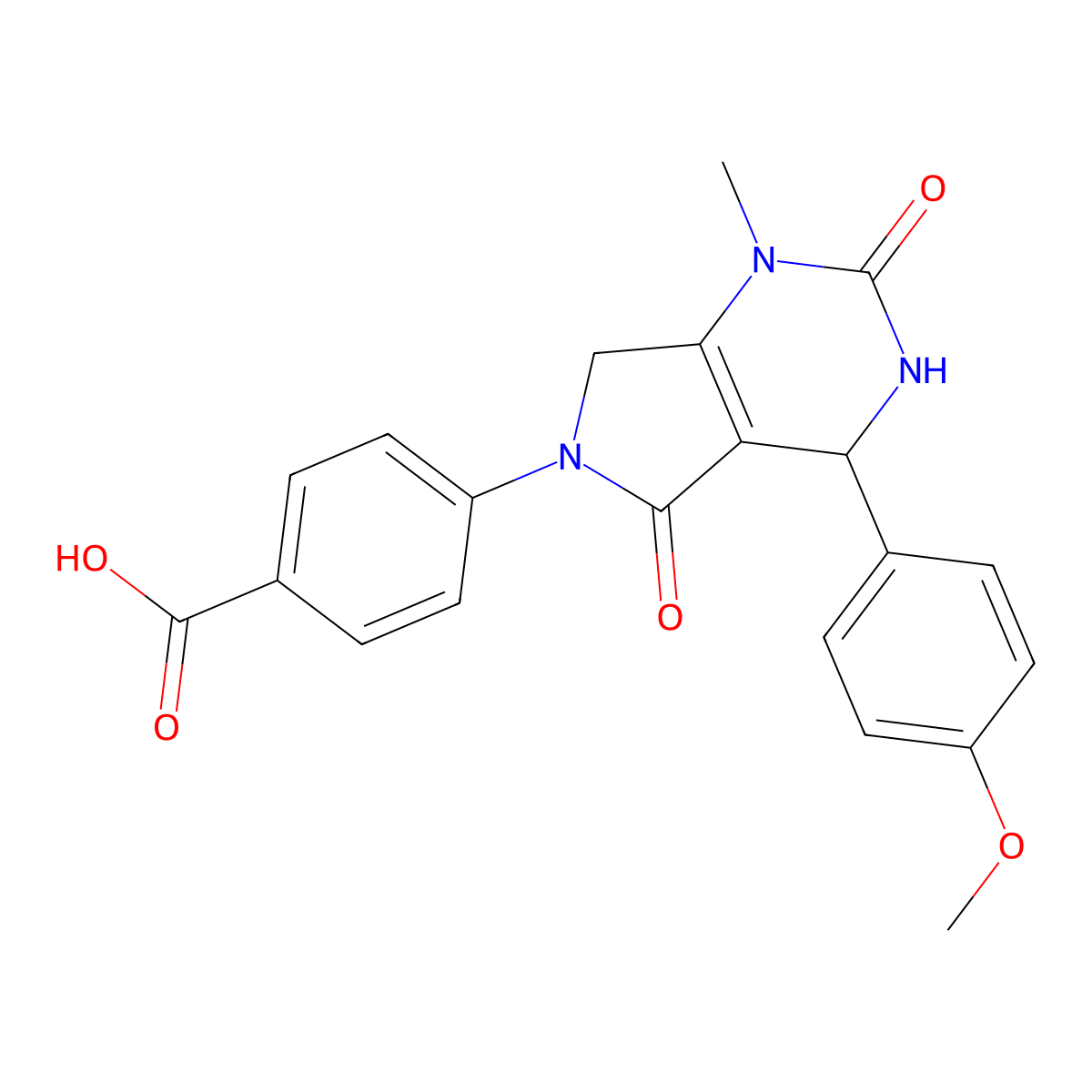 4-[4-(4-methoxyphenyl)-1-methyl-2,5-dioxo-4,7-dihydro-3H-pyrrolo[3,4-d]pyrimidin-6-yl]benzoic acid molecular structure, CAS 728035-87-8